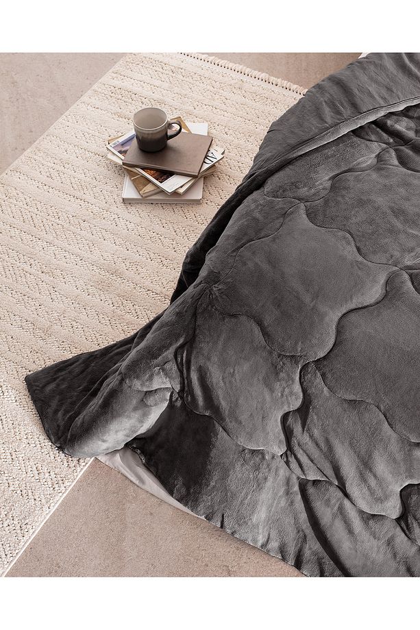 Kaira Çift Kişilik Comforter Set - Antrasit - 4