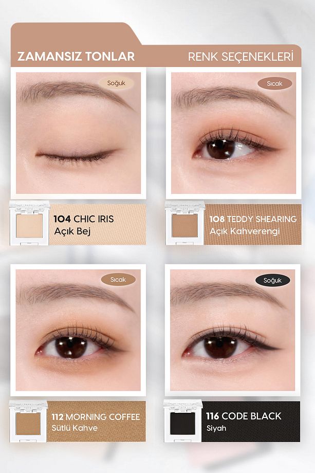 Yumuşak Dokulu, Dökülme Yapmayan Mat Tekli Göz Farı Modern Shadow Matte (116 Code Black) - 6