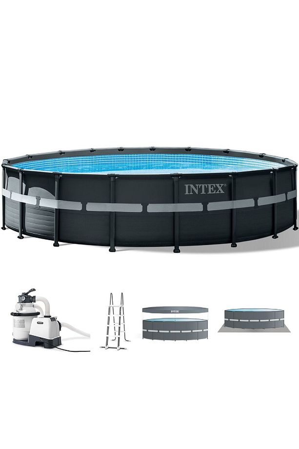 İntex 26330NP Ultra XTR Yuvarlak Prefabrik Aile Havuzu 549cmx132cm Merdiven+Filtre+Örtü Set - 1