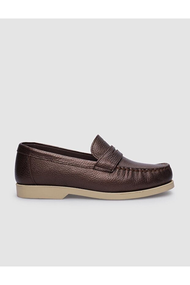 100% Genuine Leather Brown Women's Casual Shoes