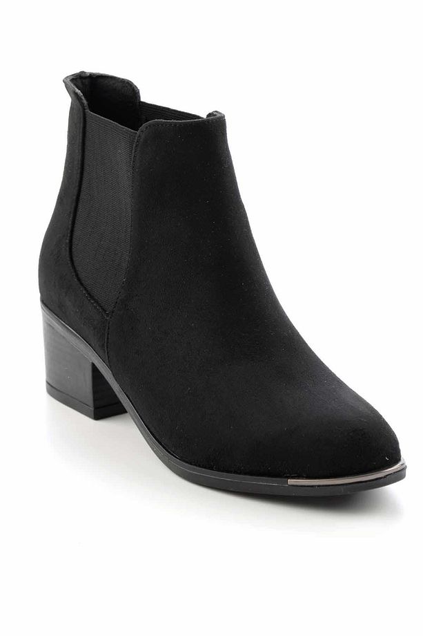 Siyah Süet Kadın Bot & Bootie K02924871102 - 3