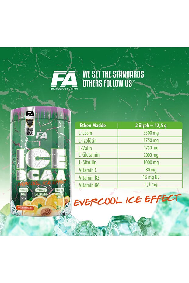 Nutrition Ice Bcaa 60 servis Citrus & Peach Aroması - 2