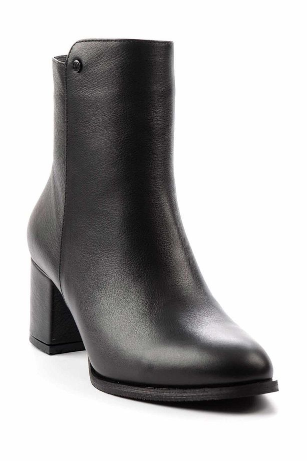 Siyah Hakiki Deri Kadın Bot & Bootie K02208020903 - 3