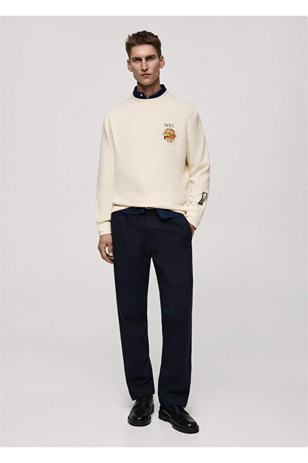 Grafik desenli pamuklu sweatshirt - 2