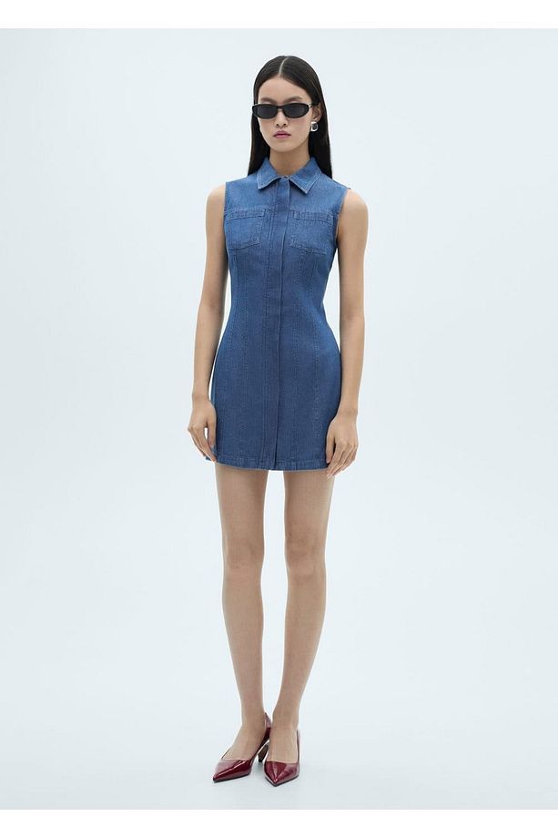 Kısa denim elbise - 2