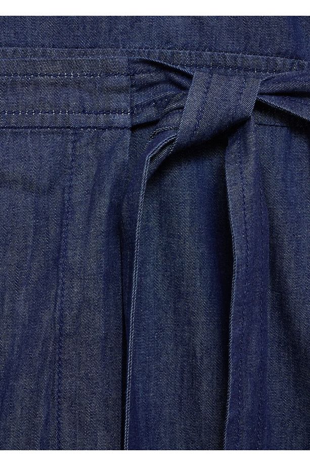 Anvelop denim elbise - 5