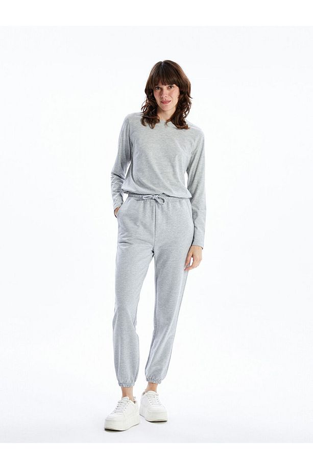 Kadin Beli Lastikli Duz Jogger Esofman Alti - W49208Z8 - 1