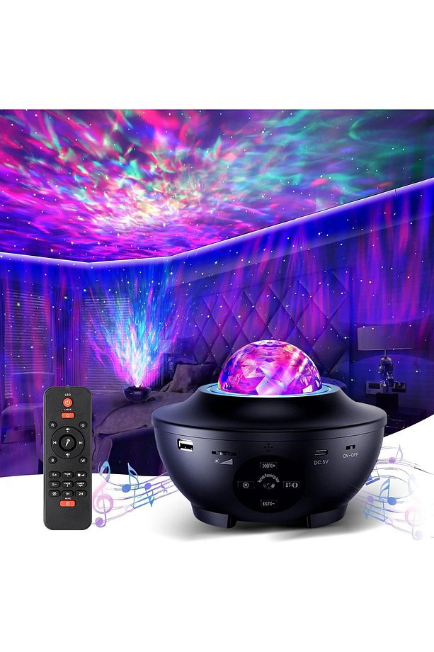 Galaxy Projektör Işık Sanatı  Lazer Işıklı Gece Lambası Disko Topu Bluetooth Hoparlör Parti  Lambası - 3