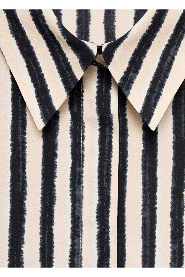 Çizgili dökümlü gömlek - 6