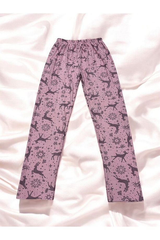 Yılbaşı Konseptli Süet Pijama Altı - 1