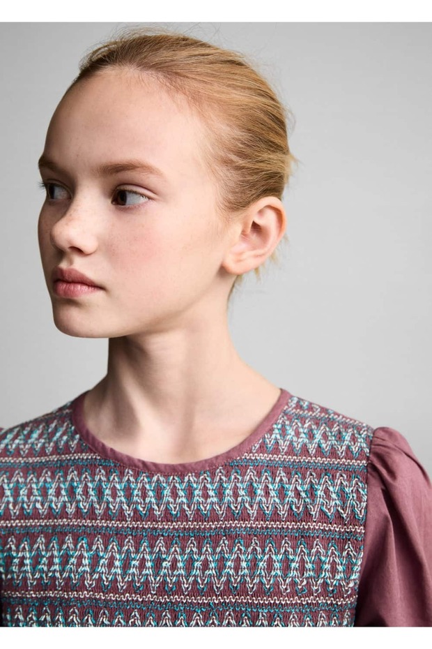 Bluse mit Wabenmuster - 6