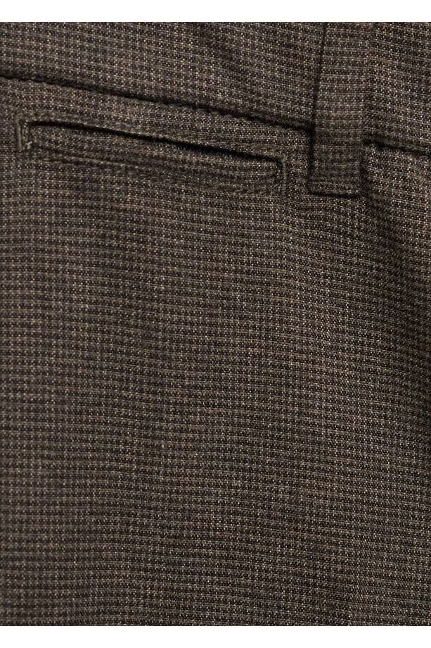 Mikro kazayağı desenli flanel pantolon - 6