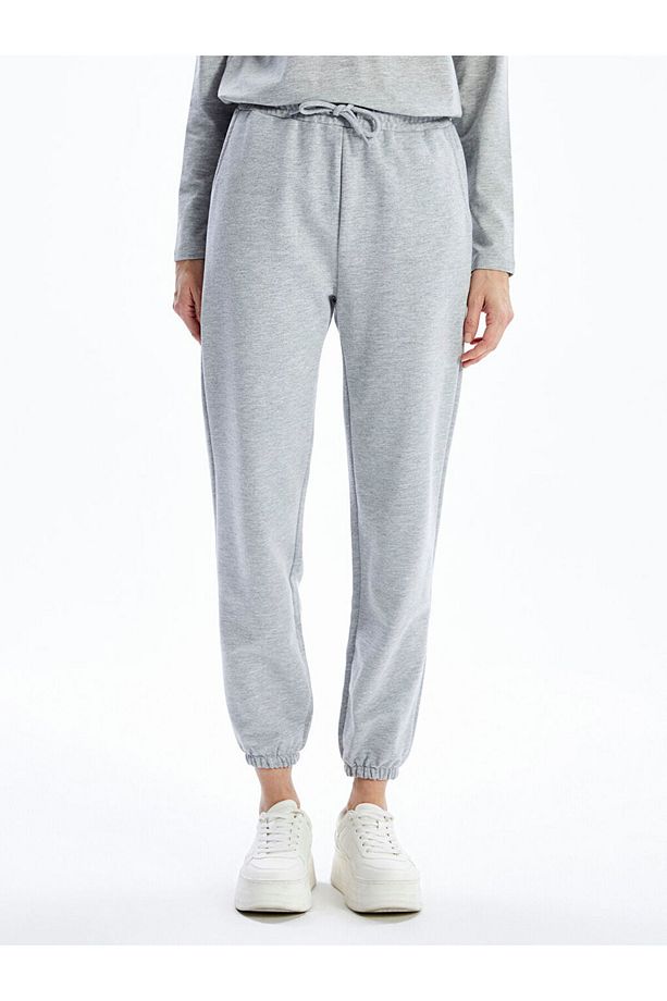 Kadin Beli Lastikli Duz Jogger Esofman Alti - W49208Z8 - 2
