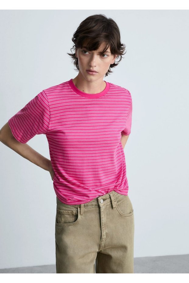 100% striped cotton t-shirt