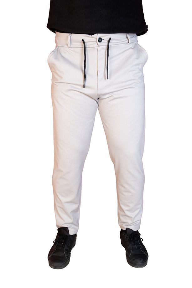 Erkek Jagger Pantolon Likralı Beli Lastikli Bağcık Detaylı Erkek Jogger Kumaş Pantolon - 1