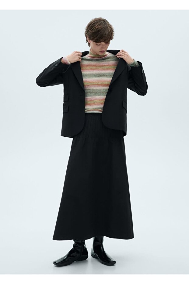 Gestreifter Pullover mit Stehkragen - 2
