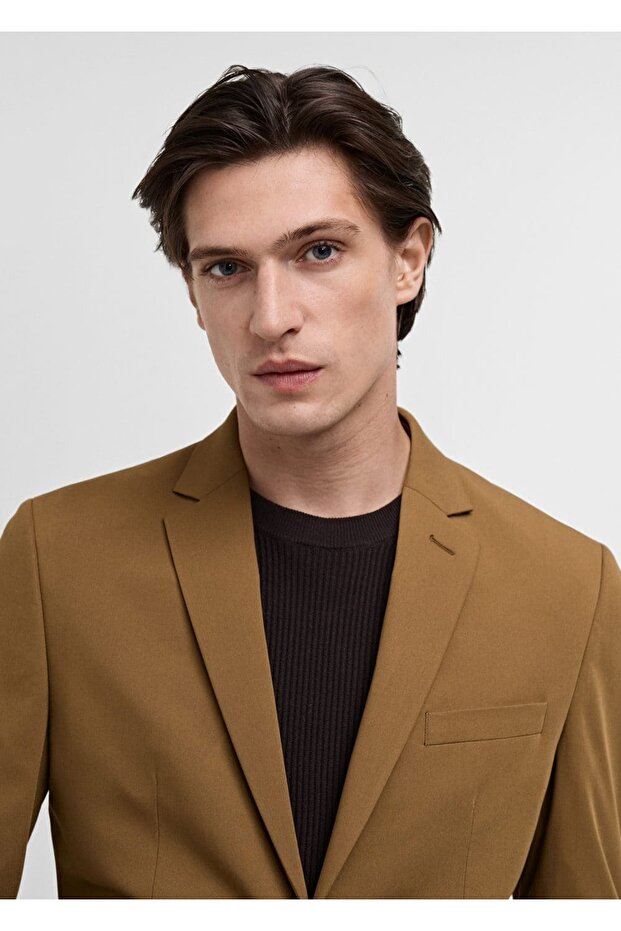 Streç kumaştan süper dar kesim blazer ceket - 6