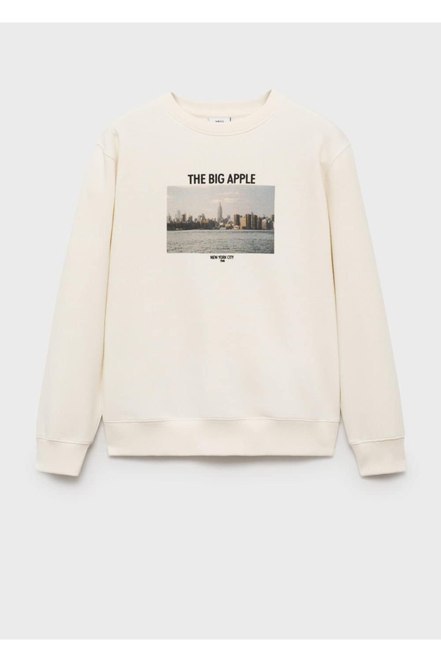 Grafik desenli pamuklu sweatshirt - 3