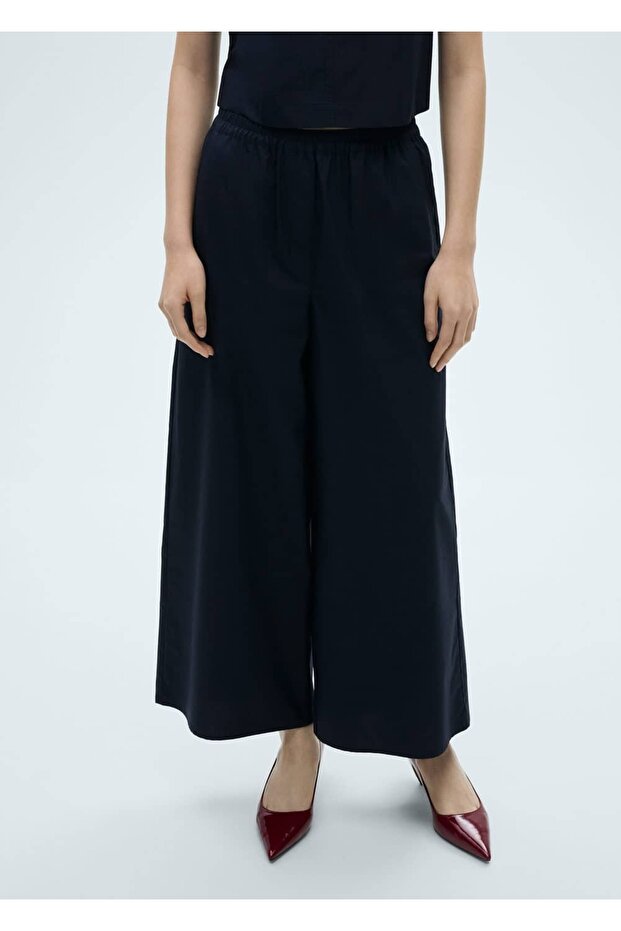 Pamuklu culotte pantolon - 1