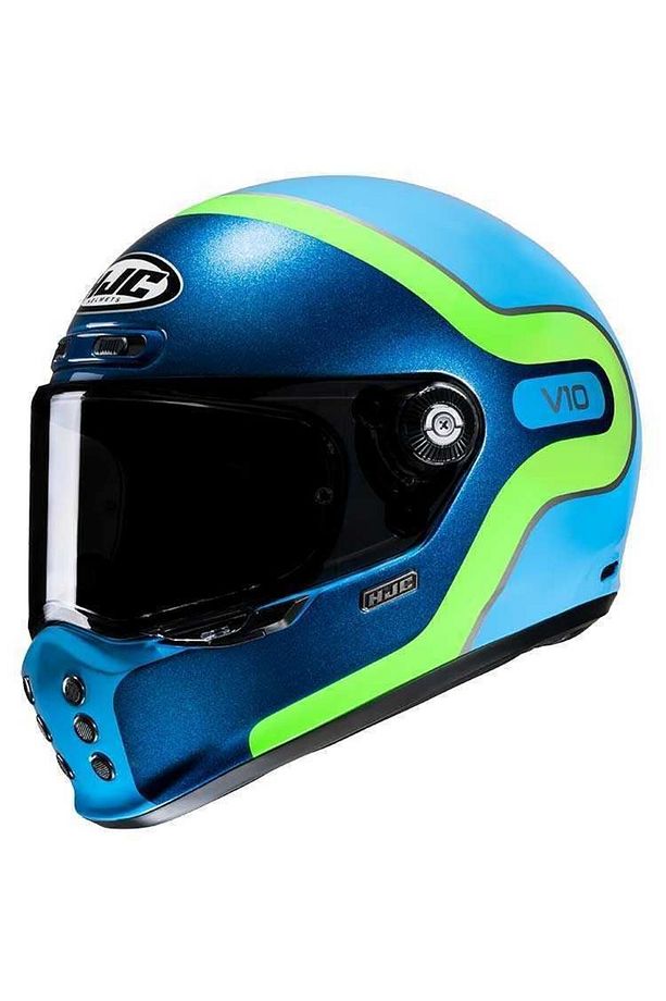 V10 Retro Kapalı Motosiklet Kaskı Grape Mc24 - 1