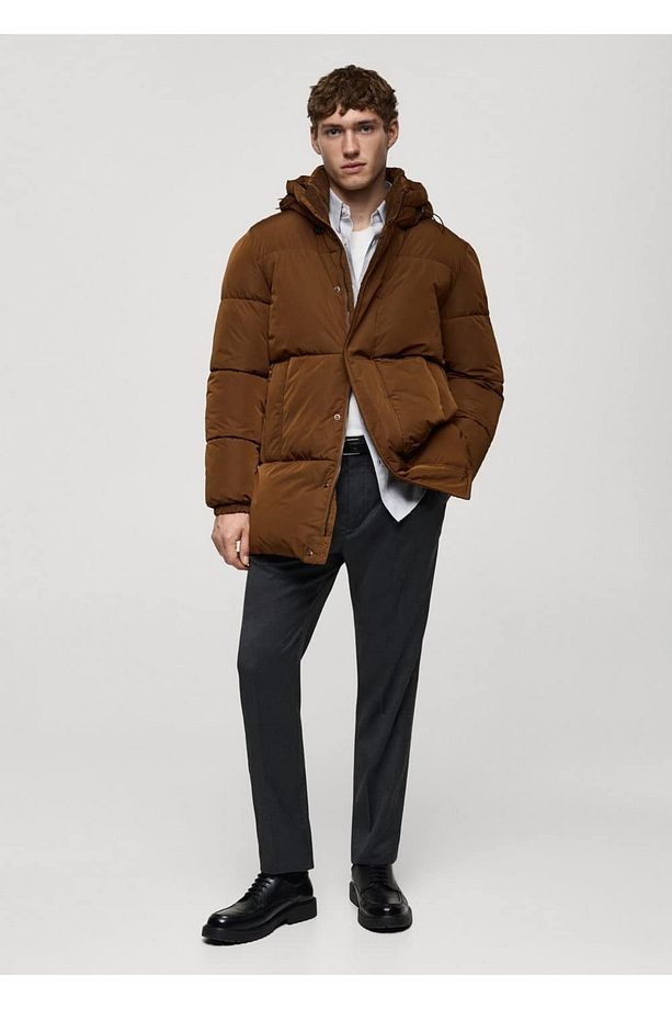 Kapitone su geçirmez kapüşonlu anorak - 2