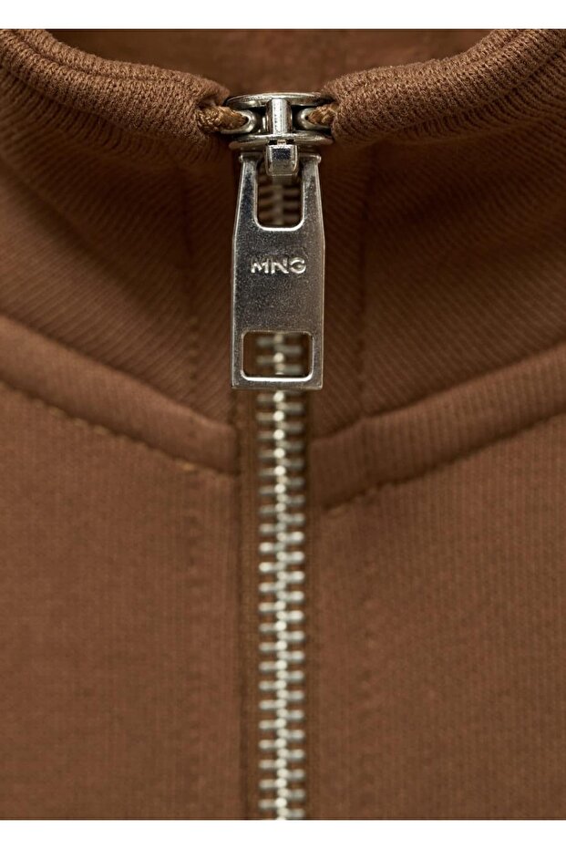 Regular Kesim Fermuarlı Yaka Sweatshirt - 5