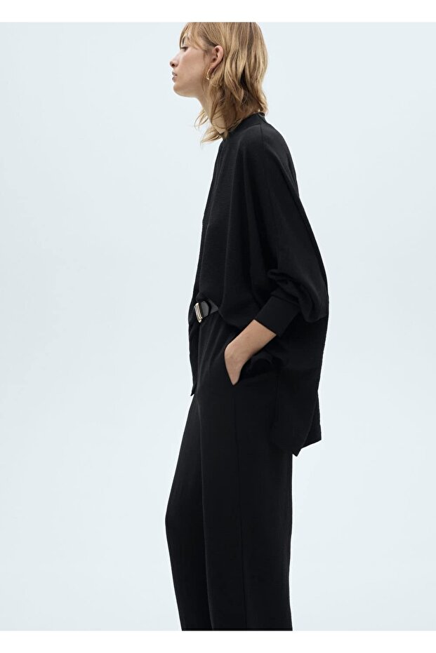 Düz kesim triko pantolon - 7