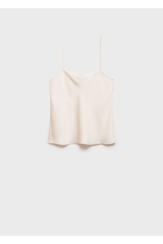 İnce askılı saten bluz - 3