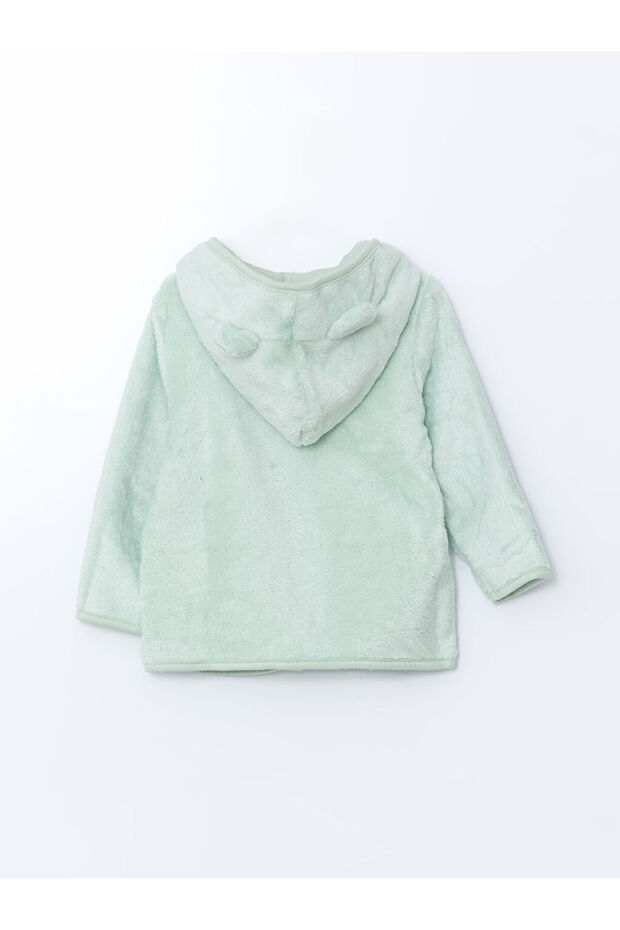 Kapüşonlu Uzun Kollu Baskılı Erkek Bebek Hırka ve Pantolon - 4