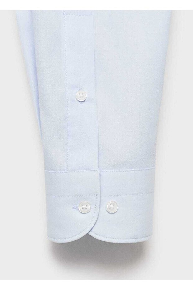 Slim fit pamuklu poplin gömlek - 5