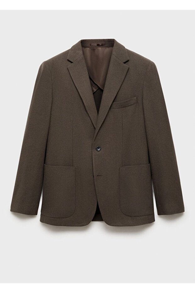 Slim Fit Wool Blend Blazer Jacket - 3