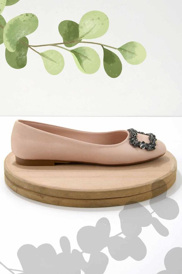 Matte Nude Satin Women's Ballerinas K01641121338