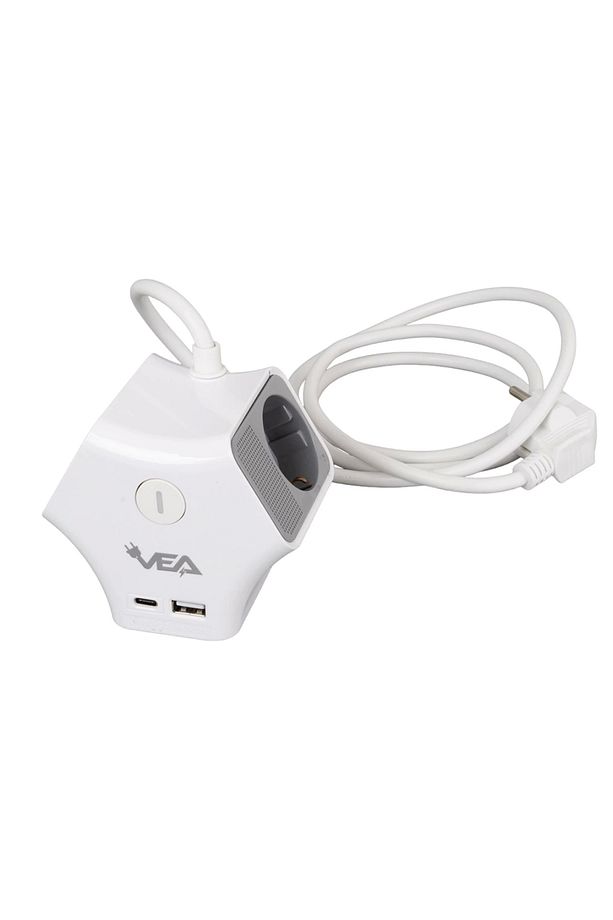 Vea 2 Adet Usb 1 Adet Type-c Girişli 3680 Watt 16 Amper 1.5 Metre Kablolu Anahtarlı Çoklu Priz Golya - 3