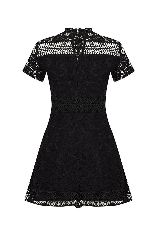 DANTELLİ A FORM MİNİ ELBİSE - 2