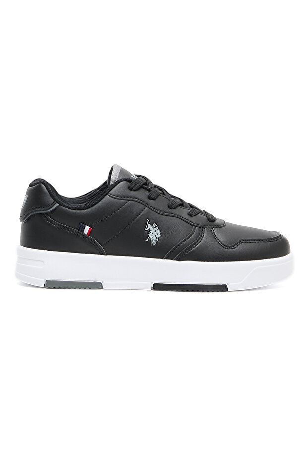 Women's Black Low-Top Sneakers - Lightweight With White Sole , Comfortable Casual Shoes