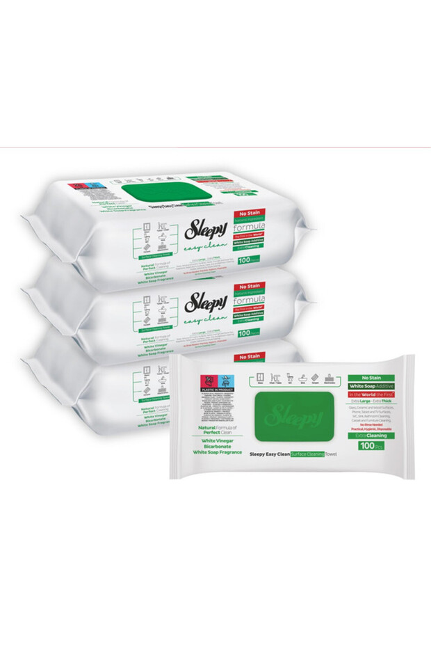 Easy Clean Multi-Surface Cleaning Wipes | White Soap Additive | 300 Sheets | 100X3 Pack