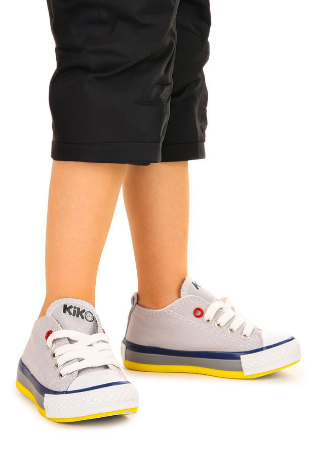 Tinna Lace-Up Baby Boy Linen Sneakers