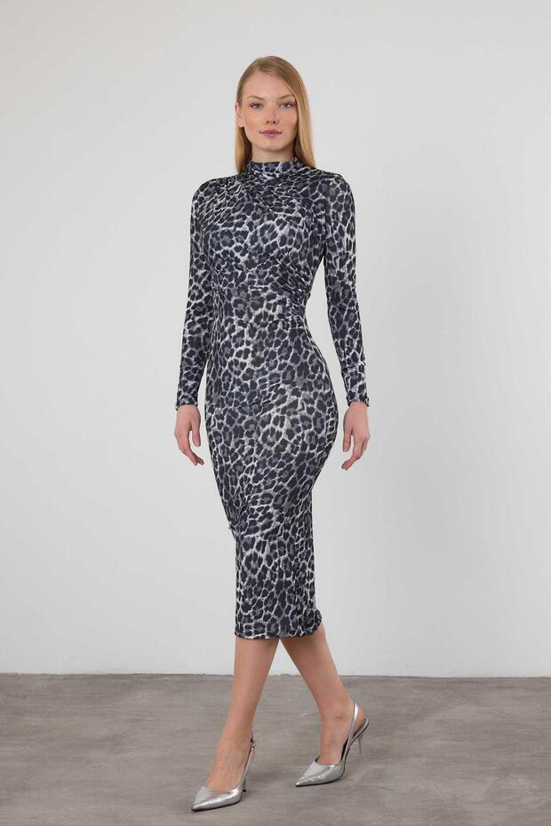 Rochie leopard afumat - Model 377-1 - 2