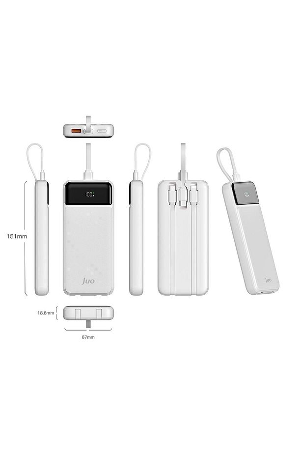 10000 Mah 22.5w Led Ekranlı Lightning Ve Type-c Kablolu Powerbank Taşınabilir Hızlı Şarj Cihazı - 4