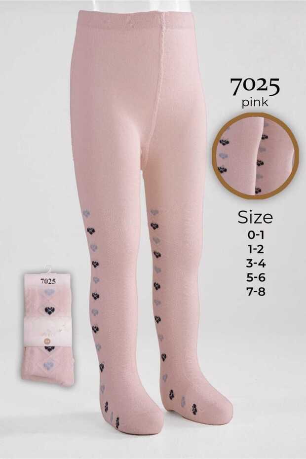 Children's Heart Patterned Cotton Panty Stockings