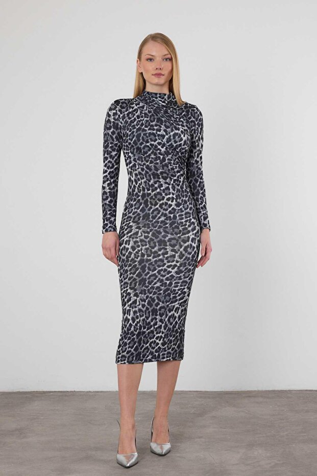 Rochie leopard afumat - Model 377-1 - 1