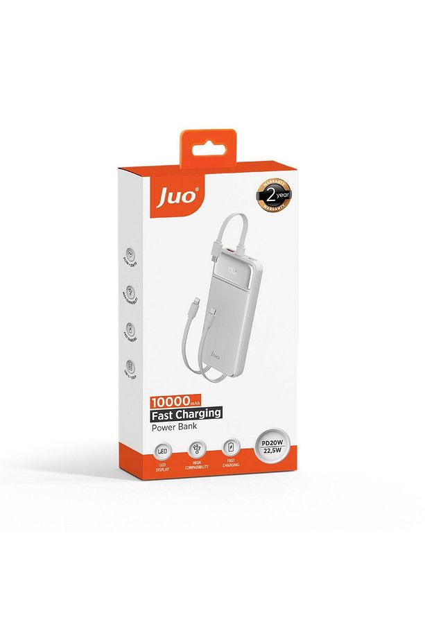 10000 Mah 22.5w Led Ekranlı Lightning Ve Type-c Kablolu Powerbank Taşınabilir Hızlı Şarj Cihazı - 7