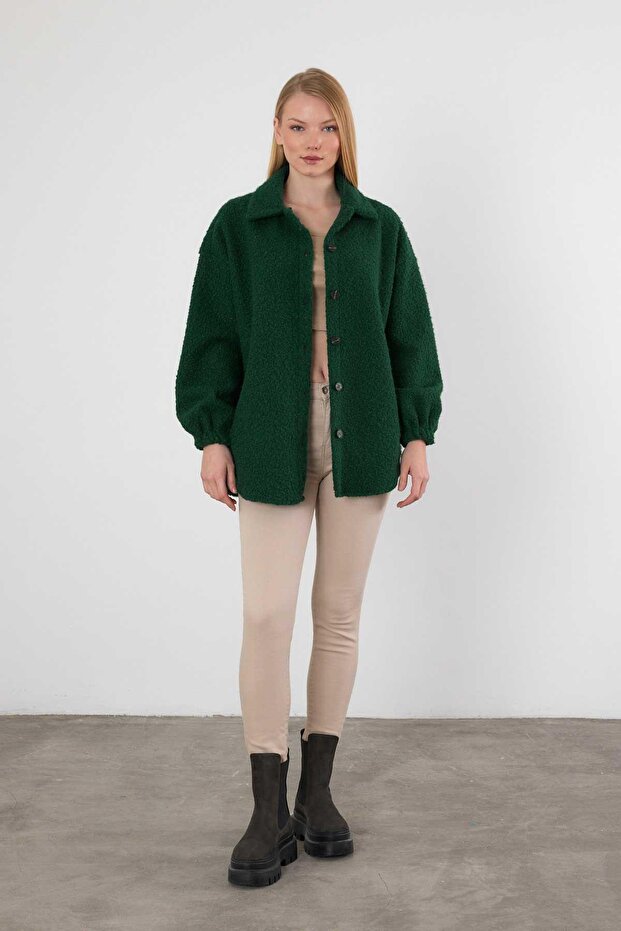 3014A Emerald Shirt Collar Button down Jacket - 2