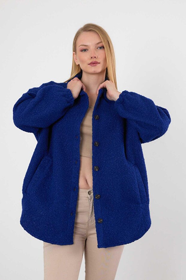 3014A ساكس قميص طية صدر السترة سترة بأزرار - 1