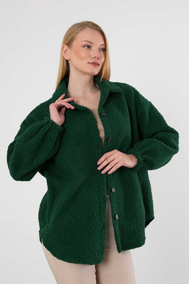 3014A Emerald Shirt Collar Button down Jacket - 1