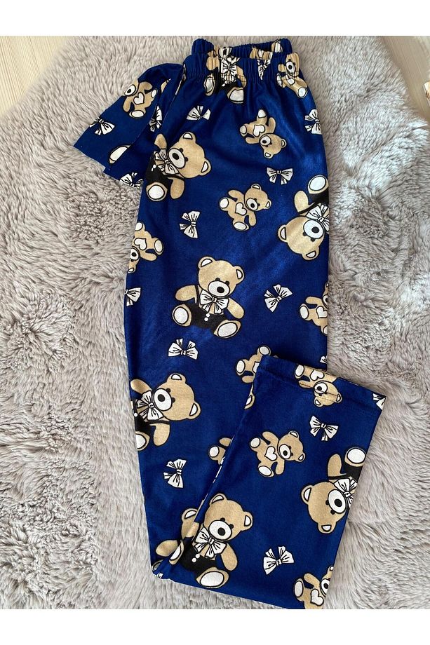 Süet Tek Alt Pijama - 1