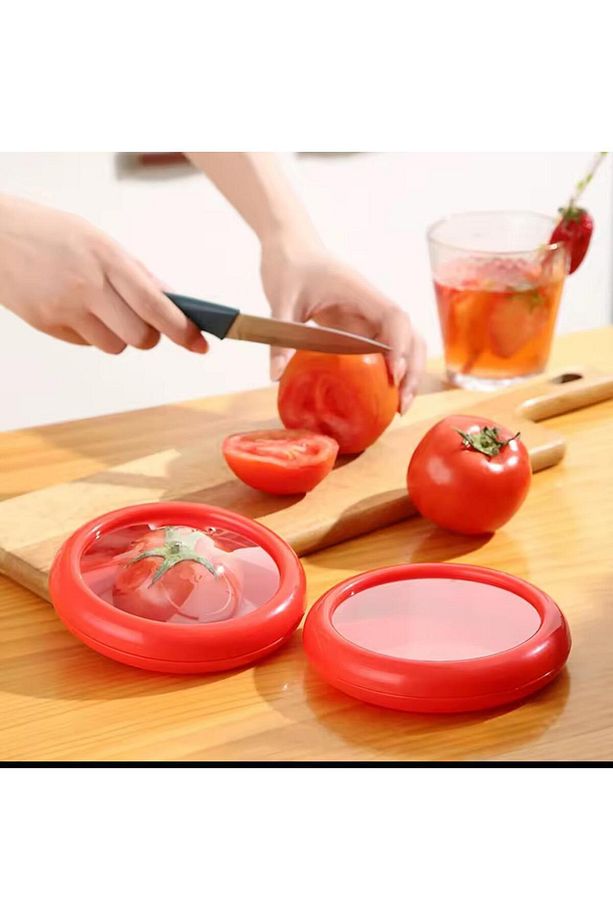 2 Adet Buzdolabı Için Yarım Meyve Kabı Soğan Sebze Limon Koruma Kutusu Fresh Kap Emzik Kutusu - 5