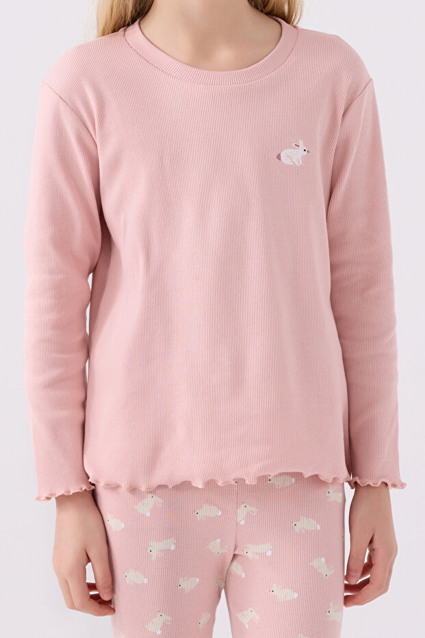 Devojčin roze pidžama set - 4