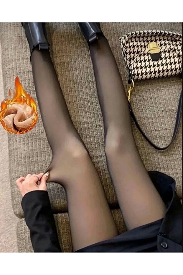 Thermal Recovery Inner Structure Fleece Skin Look Pantyhose