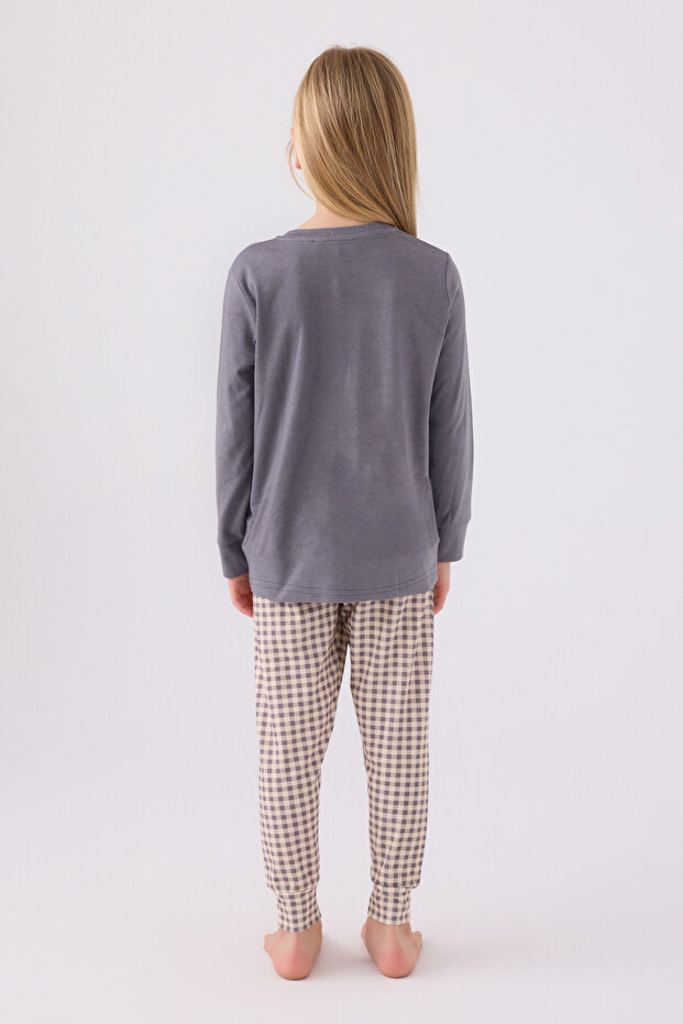 Devojčički antracit pidžama set - 5